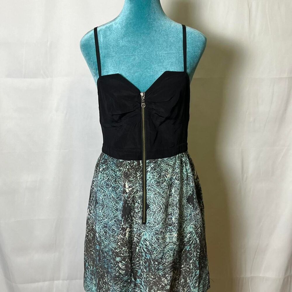 Vena Cava Women's Black and Blue Silk Dress luxe designer party